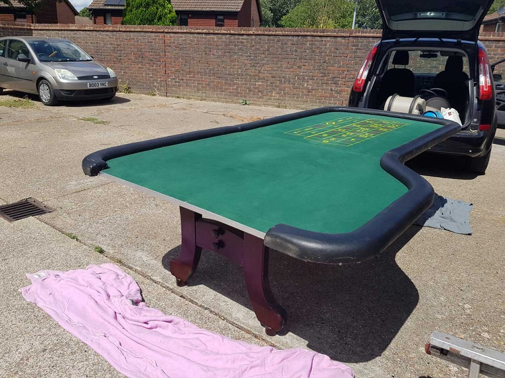 The wheel end of the roulette table