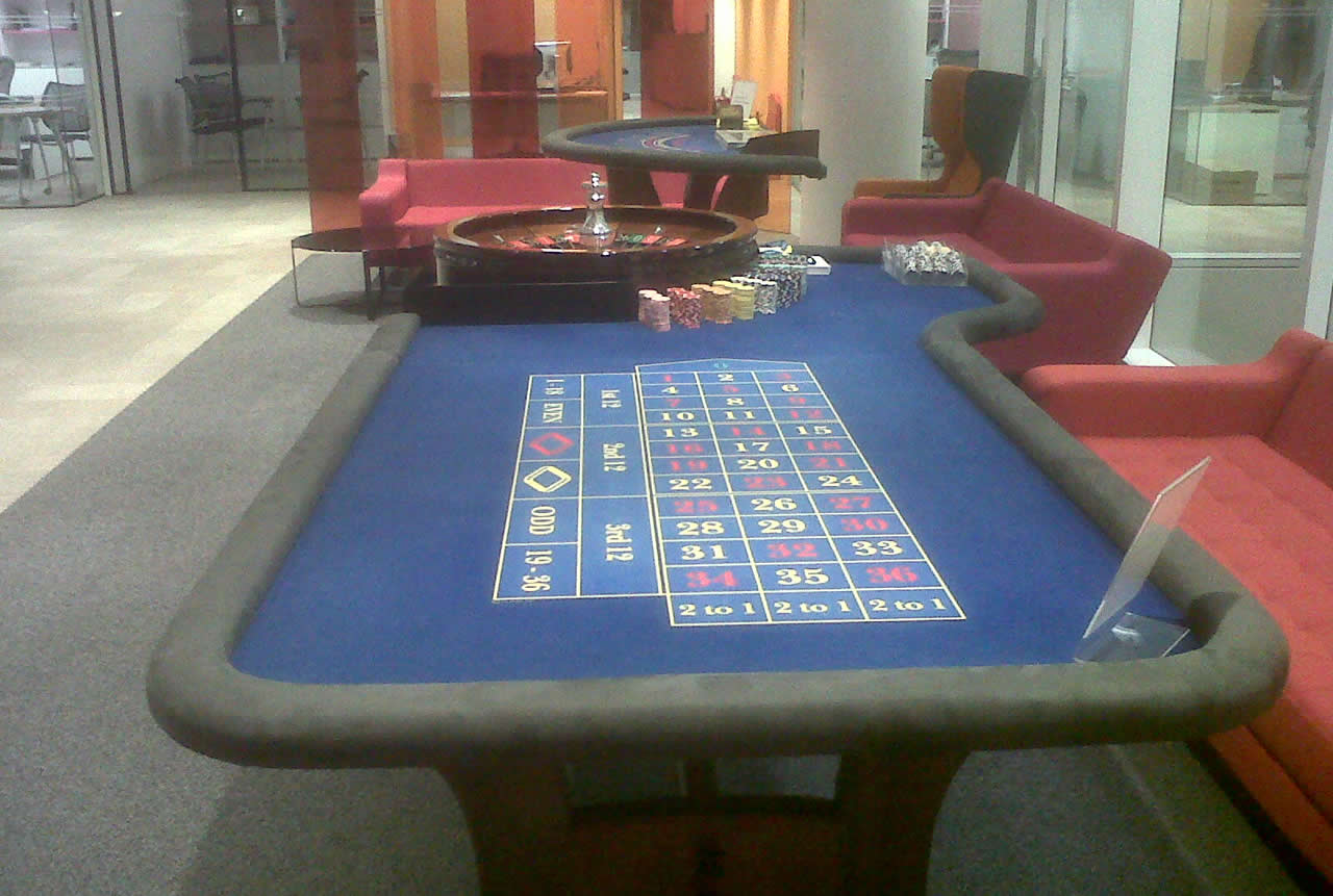 Fun casino roulette table and blackjack table made by Black Dog Games